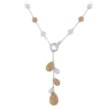 14K Gold & 23.9 Carat Diamond Ball Necklace