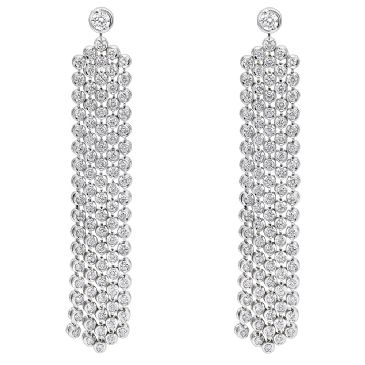 14K Gold & 5 Carat Diamond Designer Waterfall Drop Earrings for Women