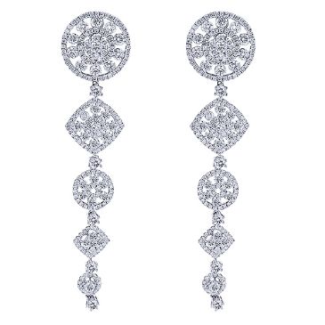 14K Gold & 6.96 Carat Diamond Cascade Dangle Drop Earrings