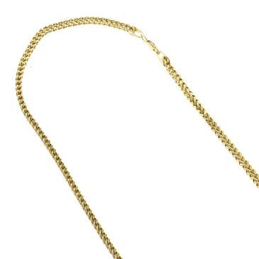 14K Hollow Gold Square Franco Chain for Men & Women 3mm