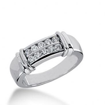 14k Gold Diamond Anniversary Wedding Ring 10 Round Brilliant Diamonds Total 0.30ctw 606WR236114k