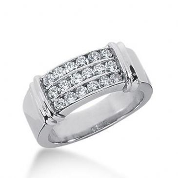 14k Gold Diamond Anniversary Wedding Ring 18 Round Brilliant Diamonds Total 0.45ctw 607WR236314k