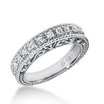 14k Gold Diamond Anniversary Wedding Ring 10 Round Brilliant Diamonds Total 0.35ctw 610WR237014k