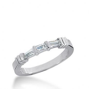 Diamond Wedding Ring 1 Straight Baguette 0.14 ct 2 Tapered Baguette 0.08 ct Total 0.30 ctw. 611WR237114k