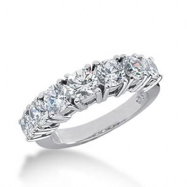 14K Gold Diamond Anniversary Wedding Ring 7 Round Brilliant Diamonds Total 1.95ctw 623WR239314k