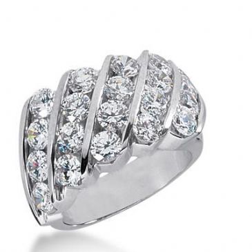 14K Gold Diamond Anniversary Wedding Ring 20 Round Brilliant Diamonds Total 3.60ctw 646WR243214k