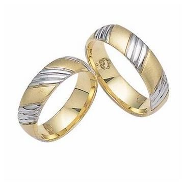 14k His & Hers Two Tone Gold 104 Wedding Band Set HH10414K