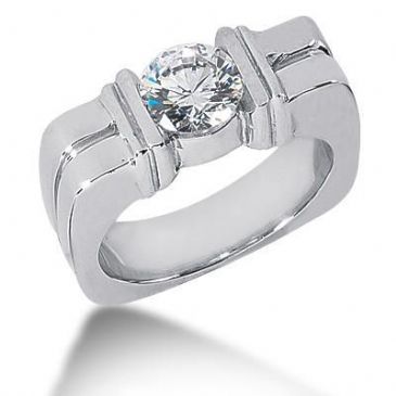 Men's Diamond Ring 1 Round Stone 1.50 ctw 129-MDR1322