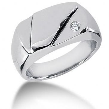 Men's Diamond Ring 1 Round Stone 0.07 ct 130-MDR1020