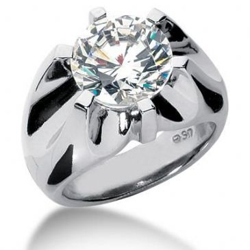 Men's Diamond Ring 1 Round Stone 6.00 ctw Center Stone Not Included 143-MDR1320