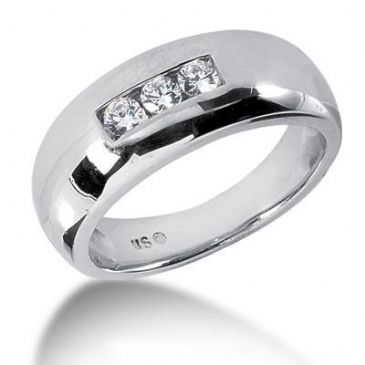 Men's Diamond Ring 3 Round Stone 0.10 ct Total 0.30 ctw 147-MDR1311