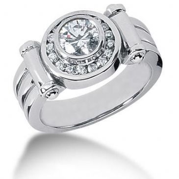 Men's Diamond Ring 1 Round Stone 1.00 ctw 19 Round Stone 0.02 ctw Total 1.38 ctw 149-MDR1226