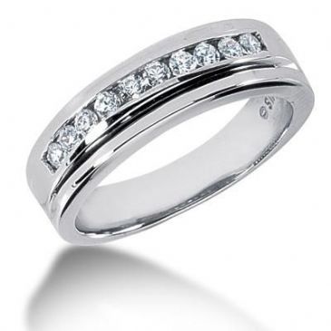 Men's Diamond Ring 10 Round Stone 0.05 ct Total 0.50 ctw 154-MDR1173