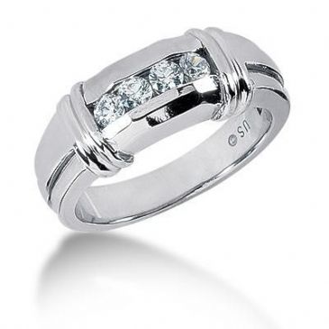 Men's Diamond Ring 4 Round Stone 0.10 ct Total 0.40 ctw 157-MDR1314