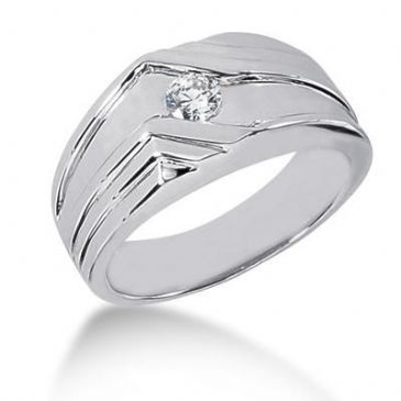 Men's Diamond Ring 1 Round Stone 0.25 ctw 158-MDR1271