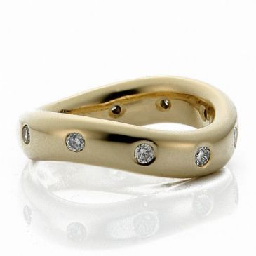 14k Yellow Gold 5mm Diamond Wedding Bands Rings 1964