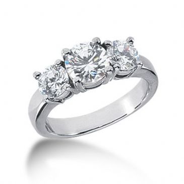 Platinum Diamond Engagement Ring 3 Round Stones Total 2.00 ctw. 1003-ENG3PLT-2441