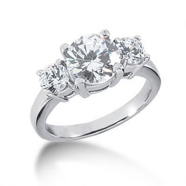 14K Diamond Engagement Ring 3 Round Total 2.70ctw. 1005