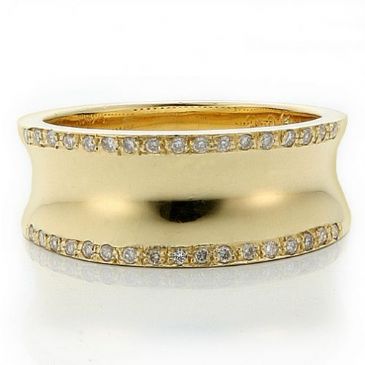 14k Gold 8.5mm Diamond Wedding Bands Rings 1967