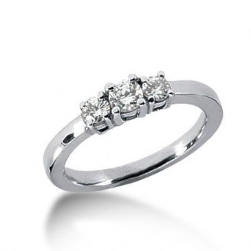 Platinum Diamond Engagement Ring 3 Round Stones Total 0.40 ctw. 1009-ENG3PLT-891