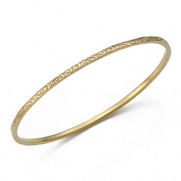 2mm Flat Classic Design Moroccan Womens Bangle 018-2FCDMWB