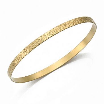 4.5mm Classic Flat Design Moroccan Womens Bangle  015-45FCDMWB