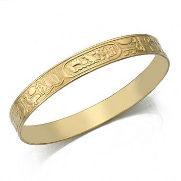 10mm Flat Egyptian Pattern Womens Bangle  030-10FEPWB