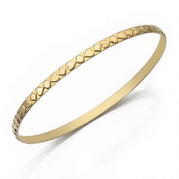 3.5mm Classic Moroccan Heart Womens Bangle 008-35CMHWB