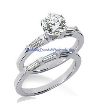 18K Gold Diamond Engagement Bridal Set 1.39ctw. 4002