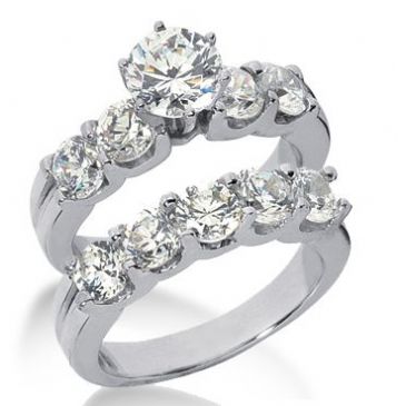 14K Gold Diamond Engagement Bridal Set 3.70ctw. 4004-14KENBR-136