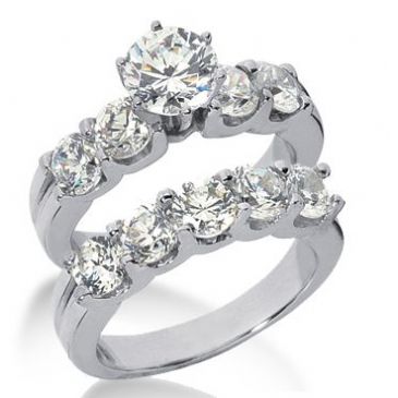 Platinum Diamond Engagement Bridal Set 3.70ctw. 4004-PLATENBR-136