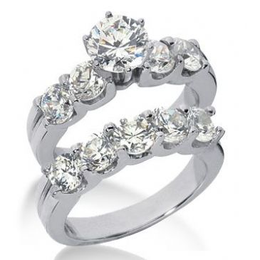 Platinum Diamond Engagement Bridal Set 5.05ctw. 4005-PLATENBR-138