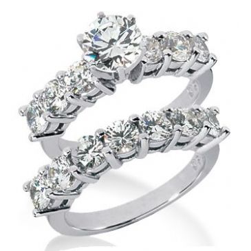 14K Gold Diamond Engagement Bridal Set 3.60ctw. 4008