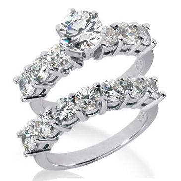 18K Gold Diamond Engagement Bridal Set 3.60ctw. 4008-18KENBR-146