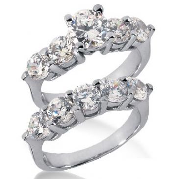 14K Gold Diamond Engagement Bridal Set 4.15ctw. 4009-14KENBR-262