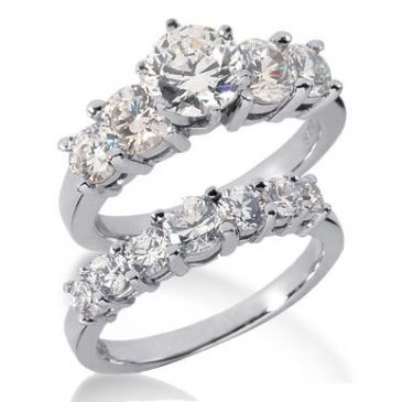 14K Gold Diamond Engagement Bridal Set 3.09ctw. 4010-14KENBR-300