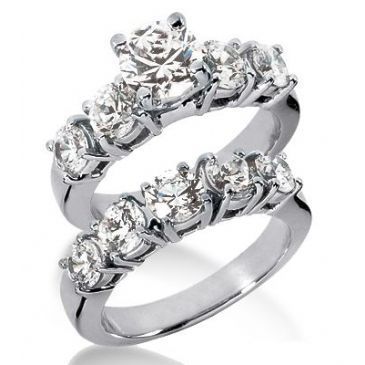 18K Gold Diamond Engagement Bridal Set 4.50ctw. 4011-18KENBR-331