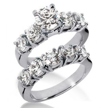 Platinum Diamond Engagement Bridal Set 4.50ctw. 4011-PLATENBR-331