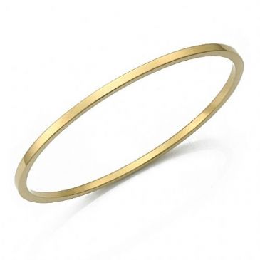 2.5mm Plain Flat Heavyweight Womens Gold Bangle