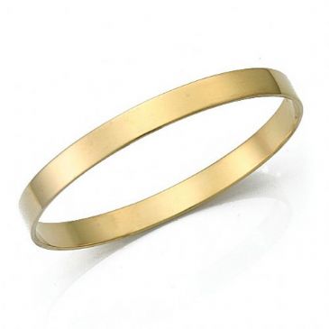 6.5mm Plain Flat Womens Gold Bangle