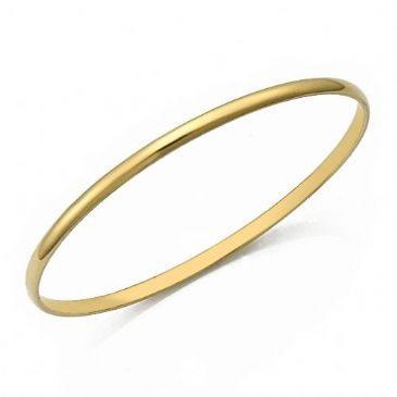 3mm Plain Dome Heavyweight Womens Gold Bangle