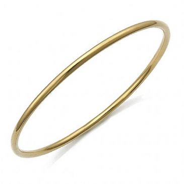 2.5mm 360 Degree Plain Round Womens Gold Bangle