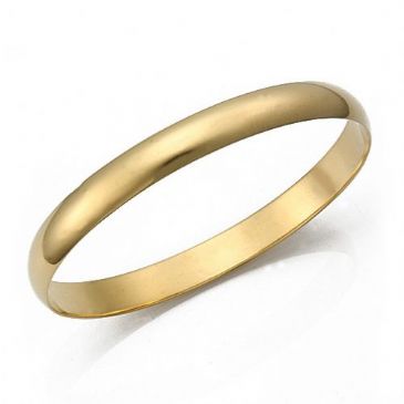 8mm Plain Dome Heavyweight Womens Gold Bangle