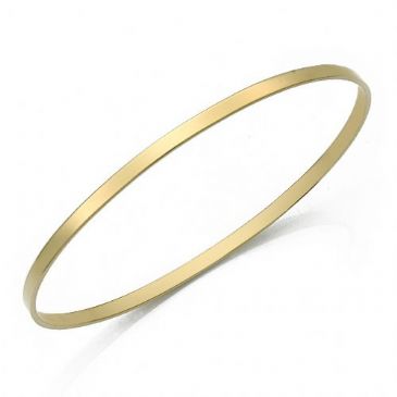 3mm Plain Flat Womens Gold Bangle