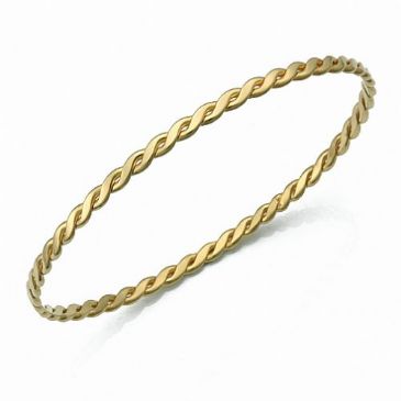 3.5mm Classic Eternity Woven Womens Gold Bangle