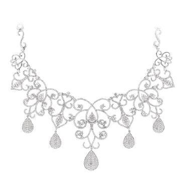 18K Designer Chandelier Necklace For Ladies