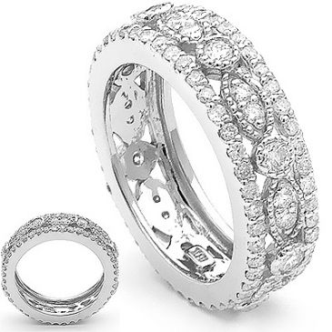 18K Gold & 1.81 Carat Diamond Tacori Style Eternity Ring