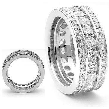 18K Gold & 3.12 Carat Diamond Contemporary Style Eternity Ring