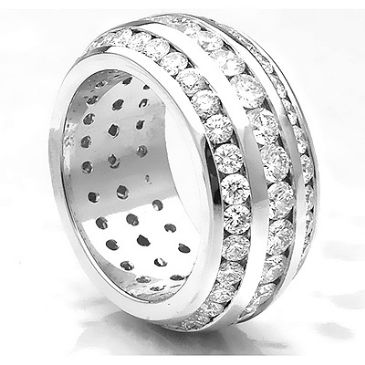 18K Gold & 4 Carat Round Diamond Eternity Ring