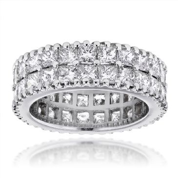 18K Gold & 6.52 Carat Princess Cut VS Diamond Eternity Band